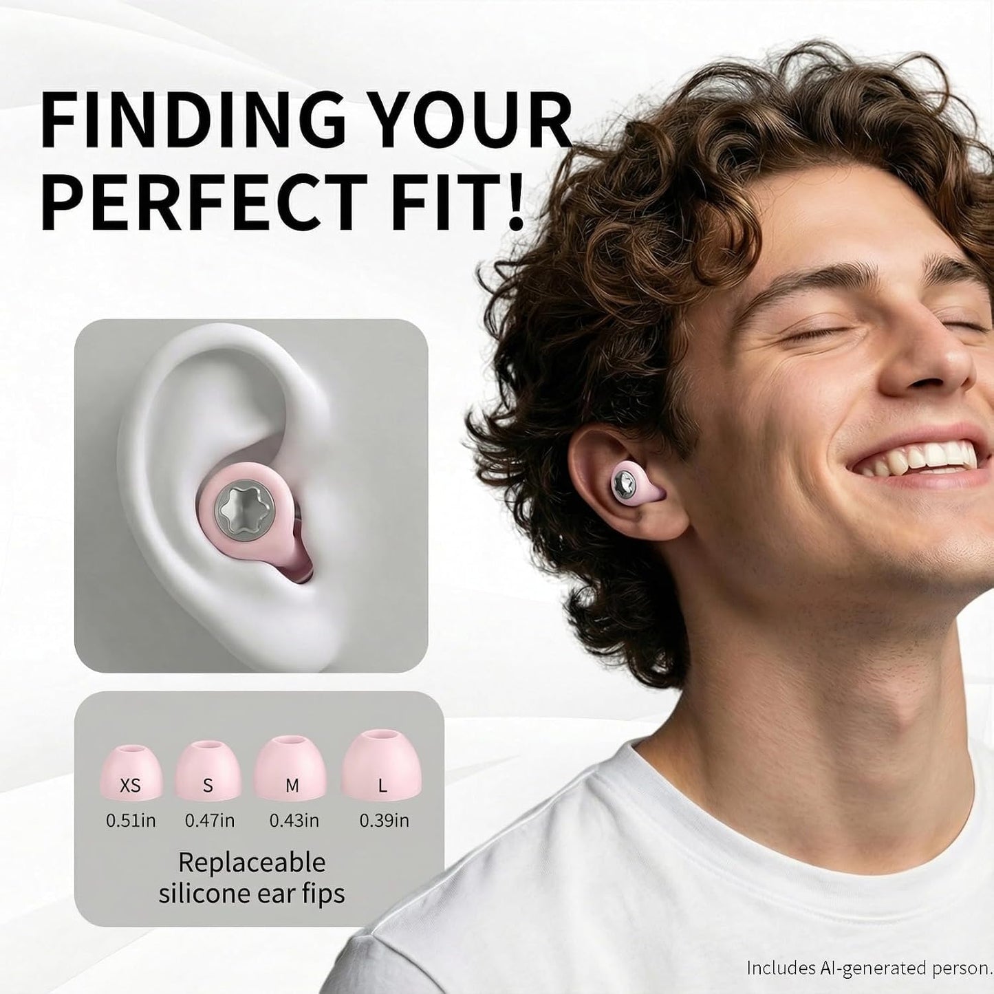 Ear Plugs for Sleeping 45DB Noise Cancelling: Ultra-Comfy Reusable Noise-Reducing Earplugs for Sleeping & Travel & Work Hearing Protection Earbuds with 8 Tips(XS,S, M, L Size)