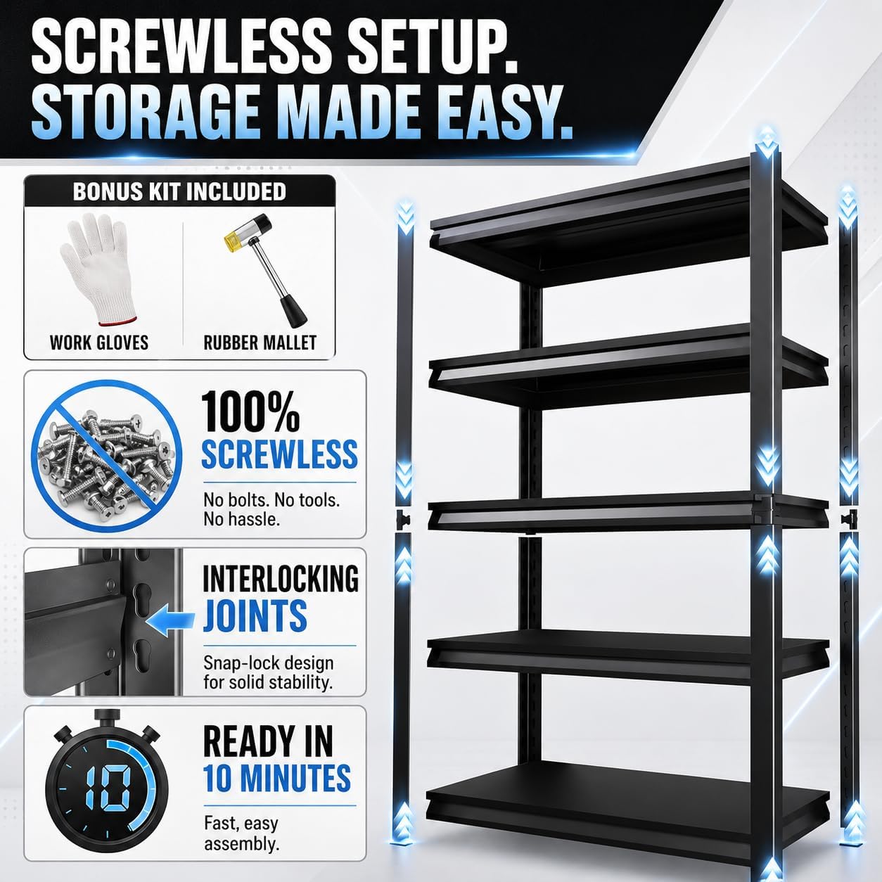 Over Washer and Dryer Shelves, Adjustable 5 Tier Metal Laundry Room Organizer and Storage Rack, Heavy Duty Utility Shelving Unit, 36"Wx 16"Dx 72"H Rust Resistant Steel Freestanding Shelf, Black