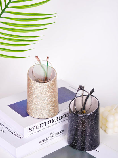 2 Pack Eyeglasses Holder PU Leather Glasses Stand Case Holder for Desks or Nightstands