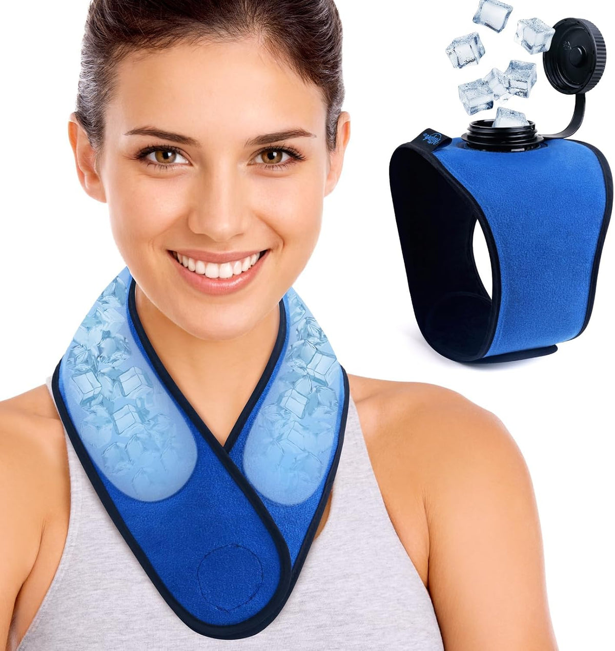 Hilph Refillable Neck Ice Pack, Wearable Neck Ice Bag, 2 Hours Long Lasting