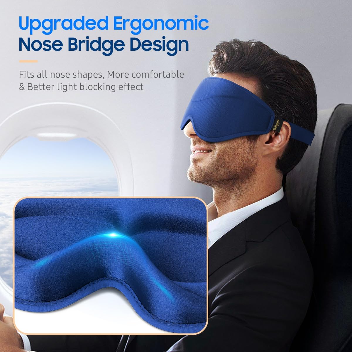 BeHoomi Sleep Mask, Premium Eye Mask for Sleeping, Total Blackout, Super Soft Comfort, Adjustable Fit, Upgraded 3D Ergonomic Designed Sleeping Mask for Home, Office, Travel, Meditation, Yoga, Pink