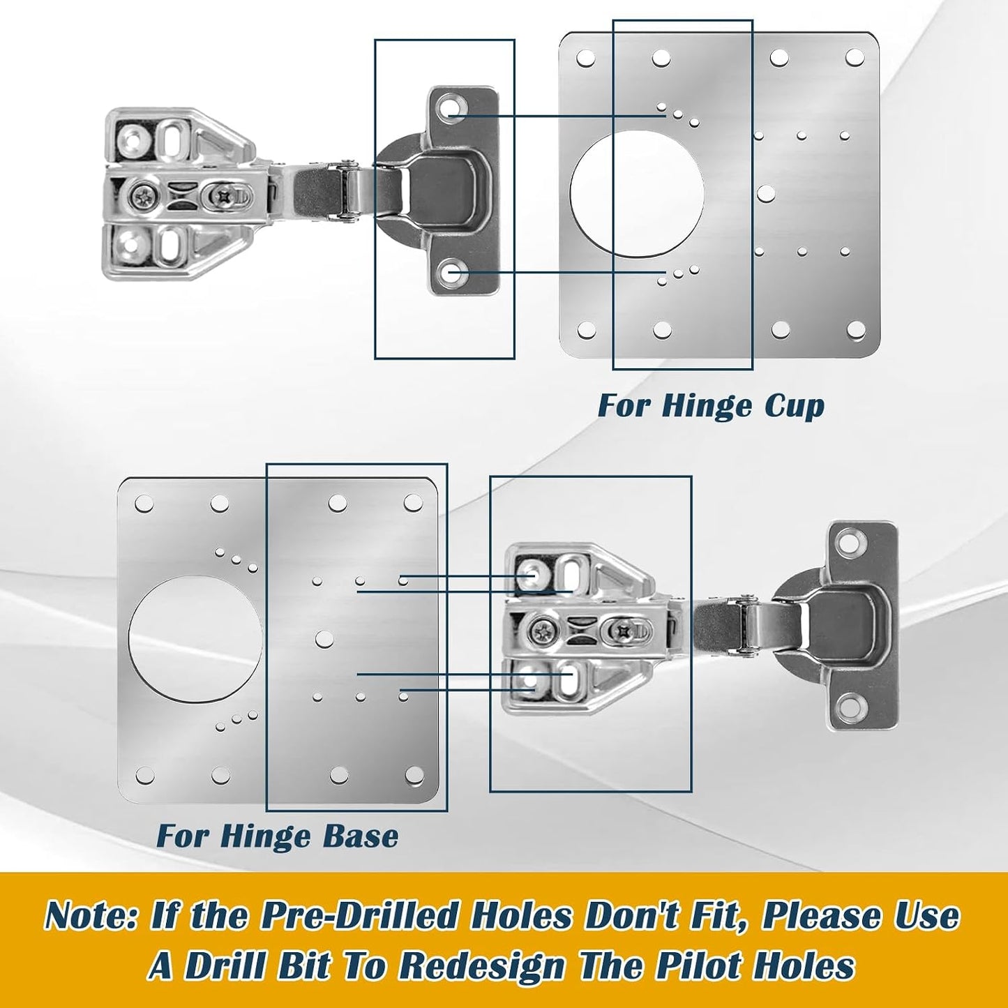 50PCS Upgraded Cabinet Hinge Repair Plate Kit: Durable Stainless Steel Mounting Fix Boards with 300 Screws for Kitchen Cabinets, Cupboard Doors & Furniture (3.15"x3.15")