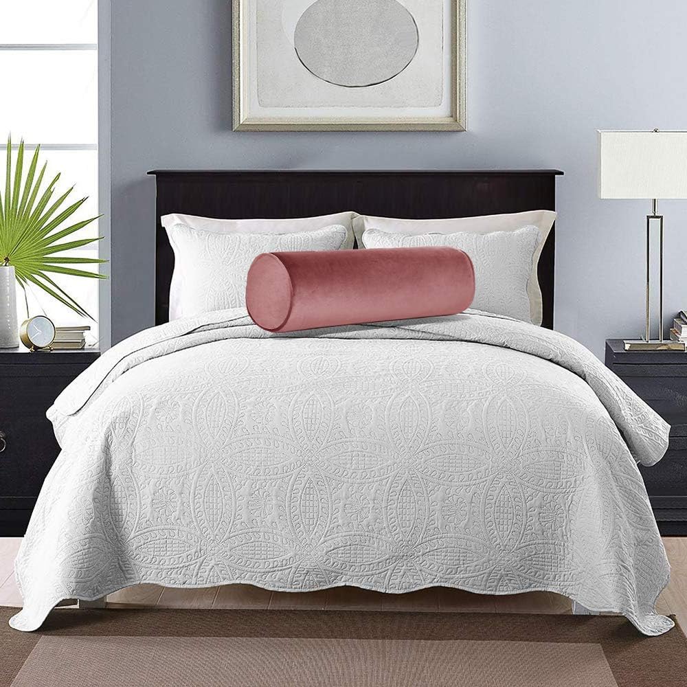 Tinbolunce Memory Foam Roll Pillow for Knee/Leg/Neck - Full Moon Bolster/Round Cylinder Pillow for Sleeping on Side or Back - Removable Cooling Cover Length 18" x 6" Diameter (Chocolate Brown)