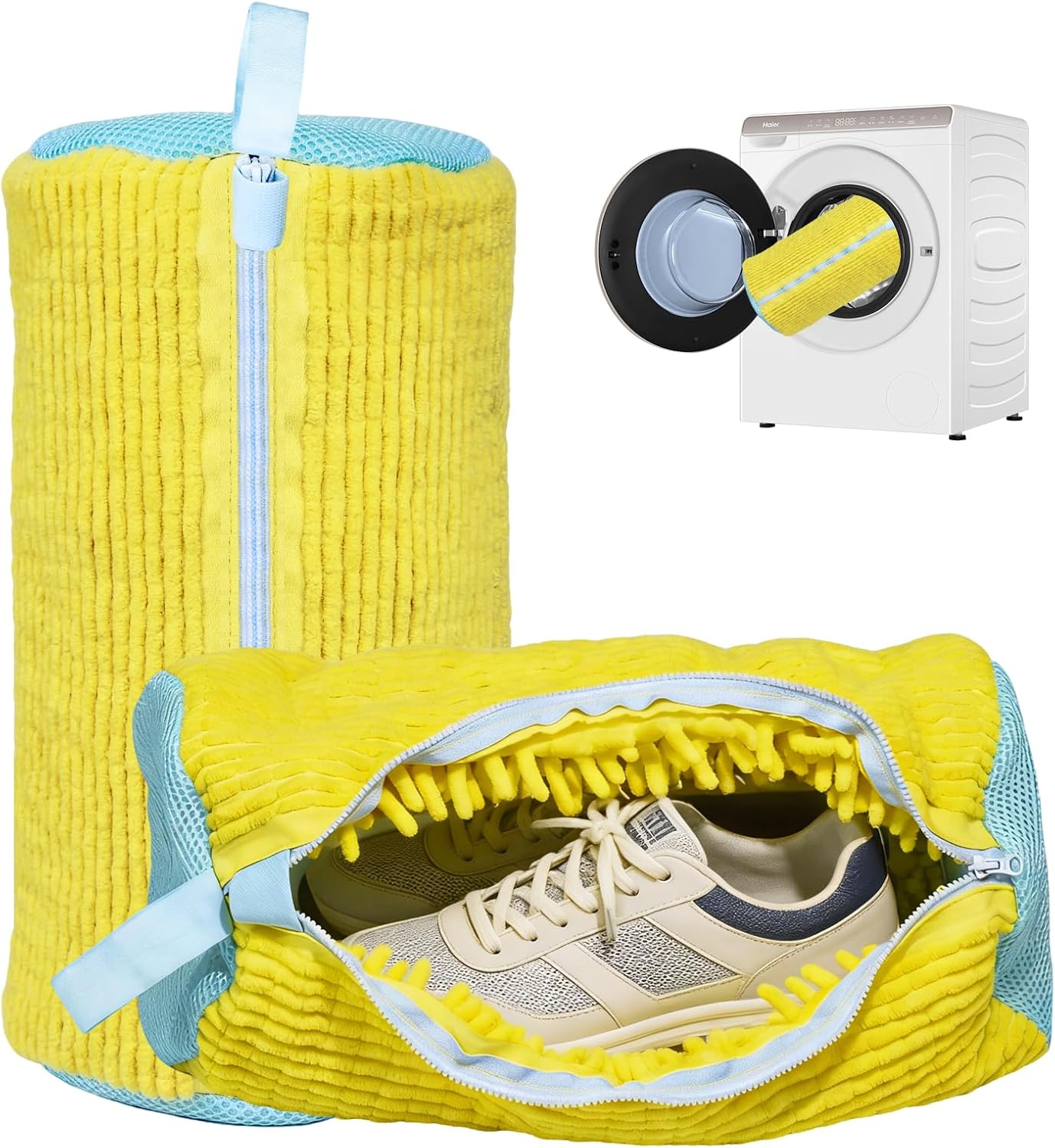 2PCS Shoe Washing Machine Bag With Zipper,Heavy Duty Shoe Washing Bag,Grey | sneaker washing machine bag,sneaker bag for washing machine,laundry shoe bag for washing machine,tennis shoes washing bag