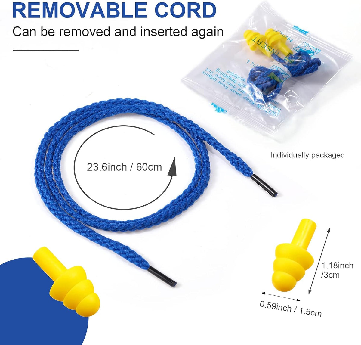 Tondiamo 200 Pairs Ear Plug Bulk with Cord Reusable Silicone, Fresh