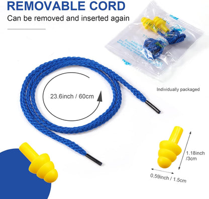 Tondiamo 200 Pairs Ear Plug Bulk with Cord Reusable Silicone, Fresh