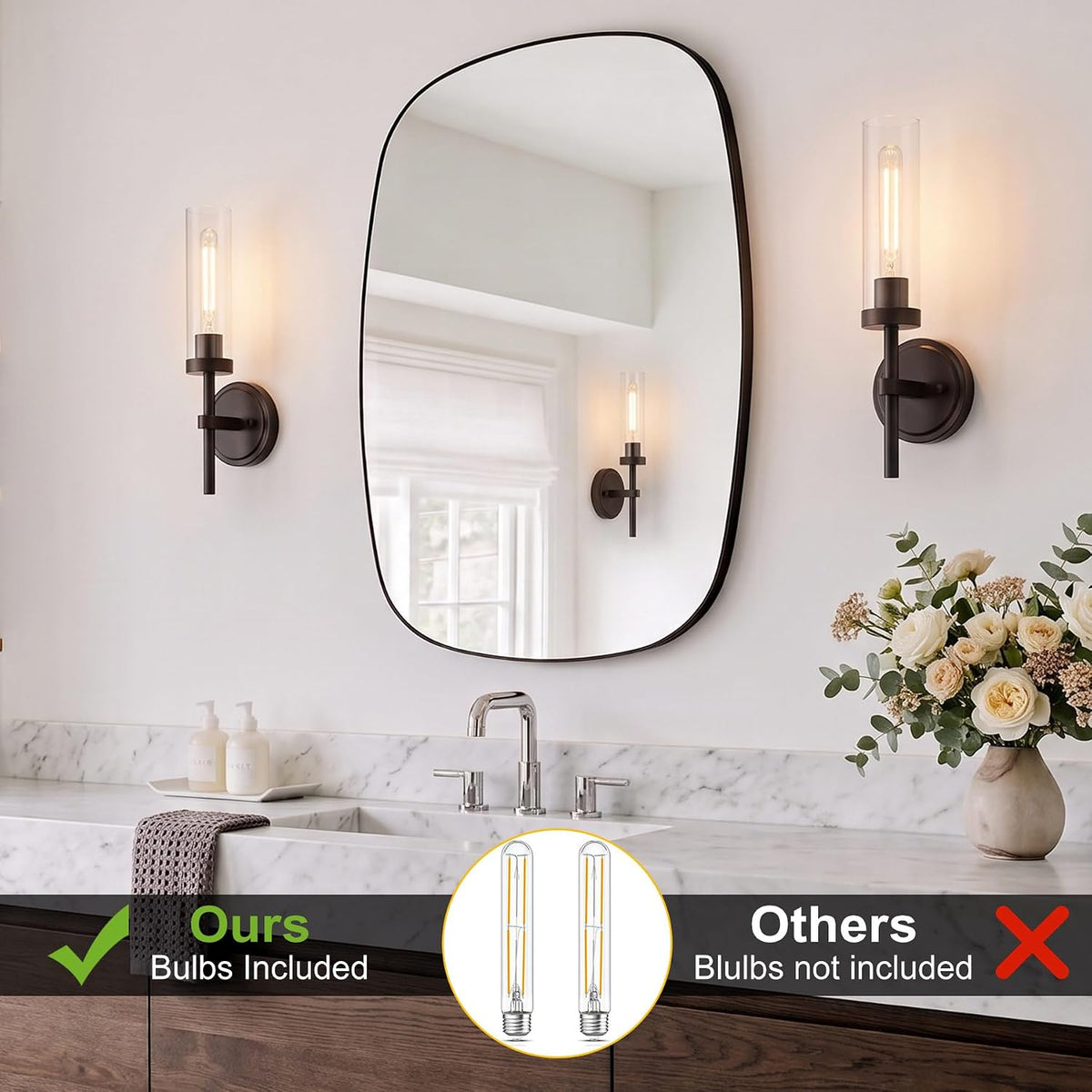 Wireless Wall Sconces with Remote Control, Battery Operated Wall Sconce Set of 2, Black & Gold Rechargeable Dimmable Wall Light for Bedroom Living room Bathroom Hallway Entryway Stairwell, 3000K