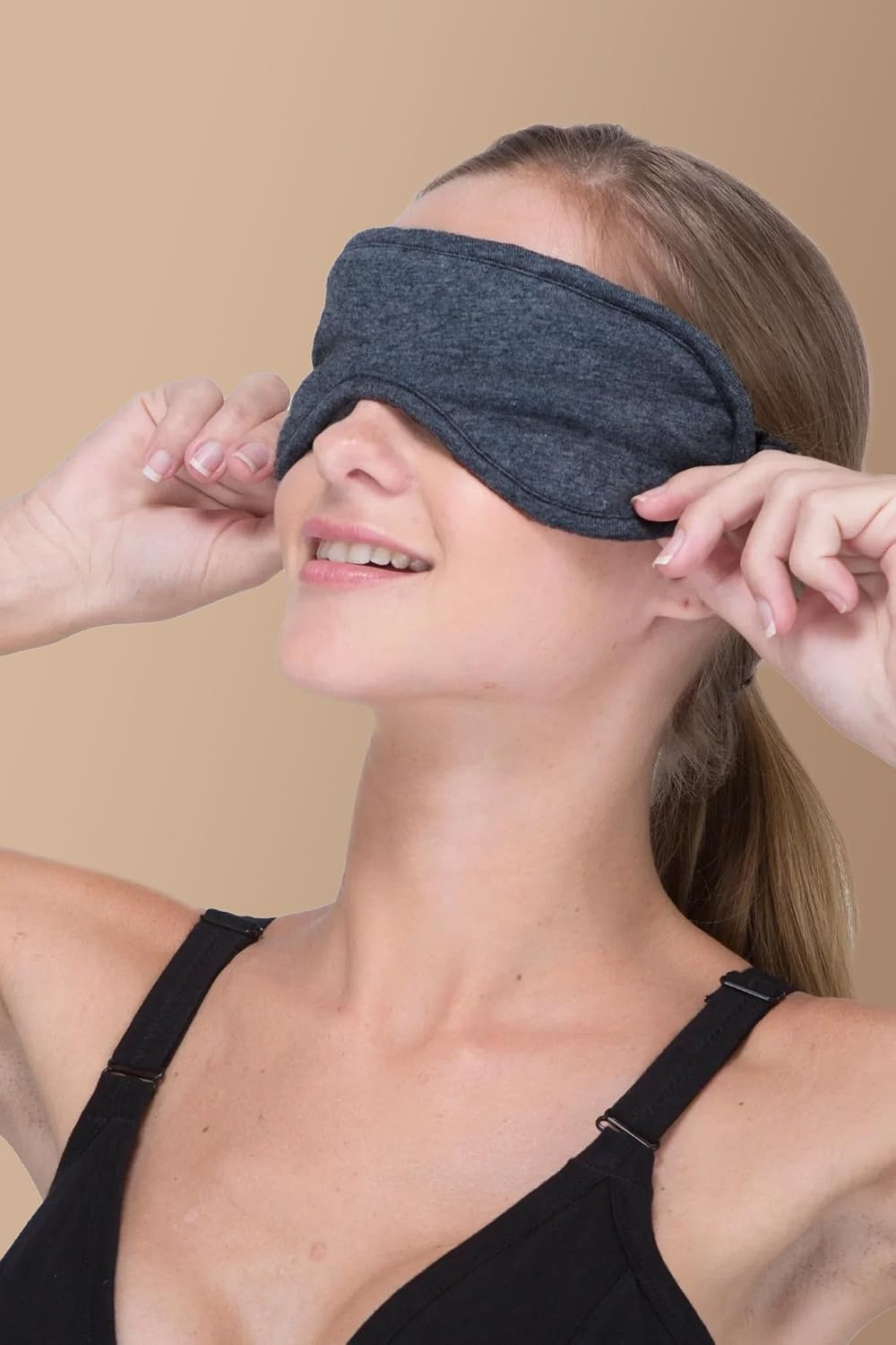 Cottonique Hypoallergenic Sleep Eye Mask Made from 100% Organic Cotton (Natural, Free Size)