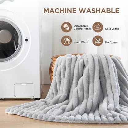 Westinghouse Heated Throw Blanket, 50"x60", Charcoal, ETL Certified