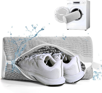 Aship Shoe Washing Machine Bag, Laundry Shoes Bag for Washer & Dryer - 2PC Reusable Shoe Cleaning Bag for Sneakers,Tennis Shoes, 360° Deep Cleaning With Self-locking Zipper for All Shoes Sizes - White