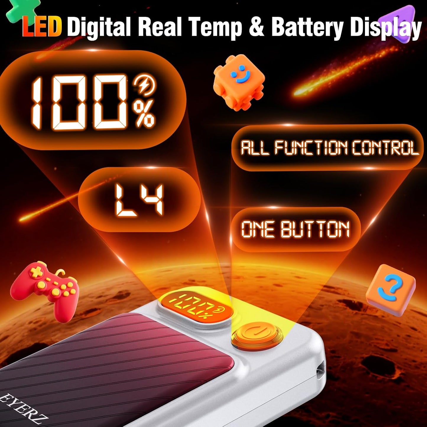 Electric Hand Warmers Rechargeable 2 Pack, Magnetic AI Hand Warmers with LED Display & 4 Levels, Portable Pocket Heater, Gifts for Christmas, Camping, Golf, Raynauds, Hunting, Women & Men