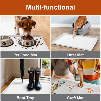 34" x 22" Extra Thick Silicone Mat Waterproof with Raised Edge, | Under Sink Mat for Kitchen & Bathroom, Kitchen Cabinet Liner, Multi-Purpose for Storage & Protection