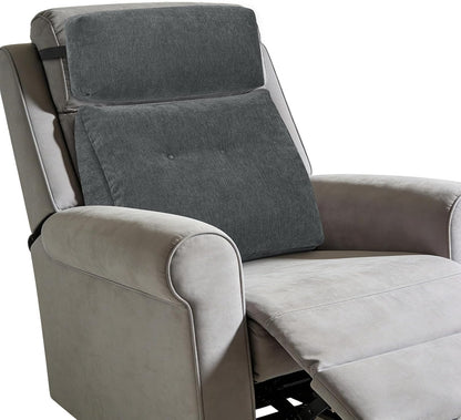 Back Support Pillow for Recliner Soft Dual Layer Lumbar Support Pillow with Shredded Memory Foam Ergonomic Orthopedic Couch Lumbar Cushions for Elderly Lower Back Pain Relief Dark Grey