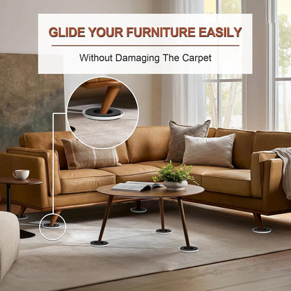 New Upgrade Furniture Sliders: Multi-Surface 3-in-1 Furniture Movers Slider | Heavy Moving Pads with 8PCS 4.3" Carpet Sliders + 4PCS Hard Floor Socks + 1 Lifter - Protect Floor and Easily Move Furniture