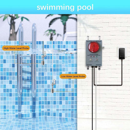 Professional Water Leak Alarm, Water Leak Detector with Dual Probes, 120dB Adjustable Audible/Visual Alarm, 33FT Cable, All-Metal Industrial for Sump Pump/Basement/Septic Tank/Well/Factory/Warehouse