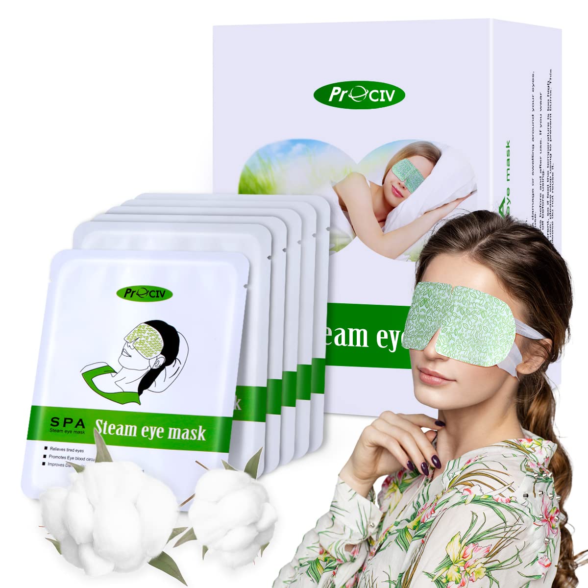 Steam Eye Mask,Warm Eye Compress for Dry Eyes Sleep Mask,Hot Auto Heated Eye Masks Relaxing Items for Women Moist Heat for Eyes Soothing Eye Fatigue,Disposable EyeMask for SPA Essentials