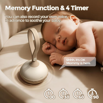 White Noise Machine for Baby, 9 Sounds Beige, Cry Detection Portable Travel