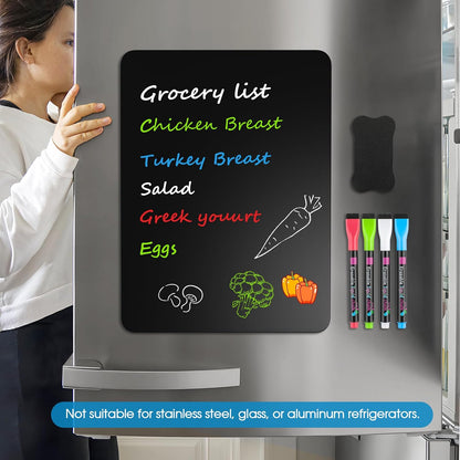 MaxGear Magnetic Dry Erase Board for Fridge, 12 x 8 Inch, Markers Included | Strong Magnetic Backing, Stain Resistant Surface, Easy to Write and Erase, Ideal For To-do Lists, Includes 3 Markers 1 Erase