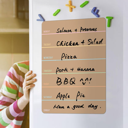 Outus 2 Pieces Magnetic Weekly Dry Erase Boards Erasable Weekly Calendars Whiteboard Planners with 2 Pieces Markers for Office, Home, School Supplies (Color 1, 9.4 x 7.5 Inch)