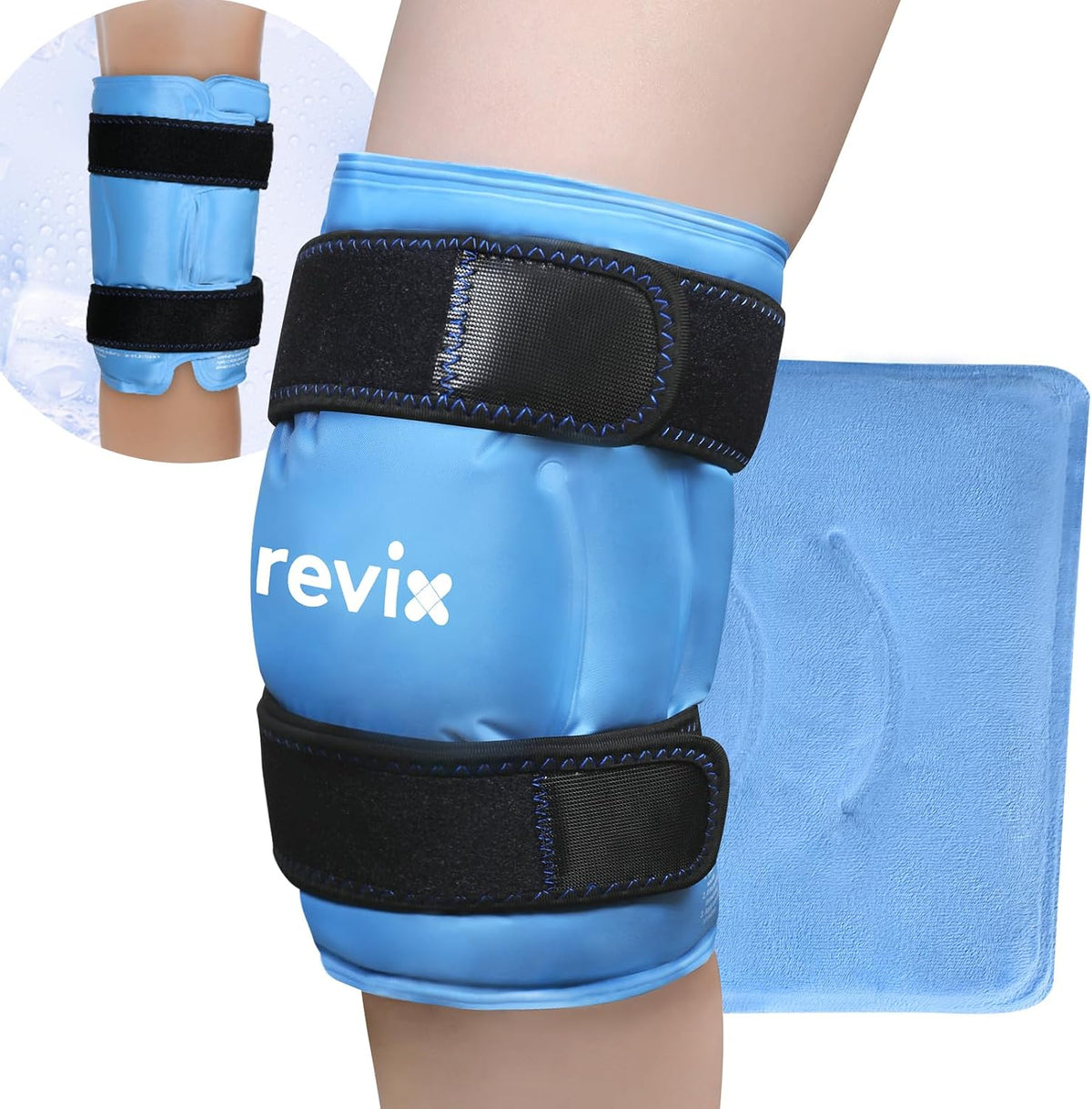 REVIX XL Knee Ice Wrap Around Entire Knee, Gel Ice Pack for Muscle Ache, Cold Pack to Reduce Discomfort and Promote Flexibility, Soft Plush Linings, Purple