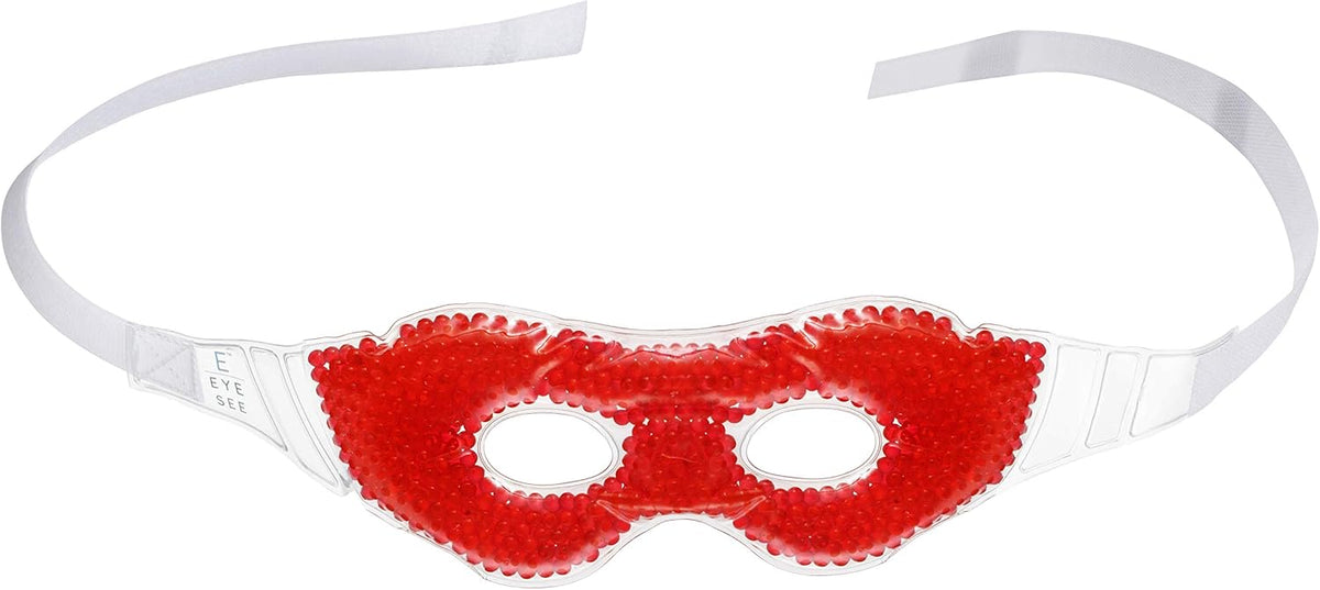 Eye See Gel Eye Mask, Orange - Cold Compress Ice Pack with Gel Beads - Microwave Safe for Heat Therapy - Great for Puffy Eyes, Dark Circles, Dry Eyes, Soothing Headaches