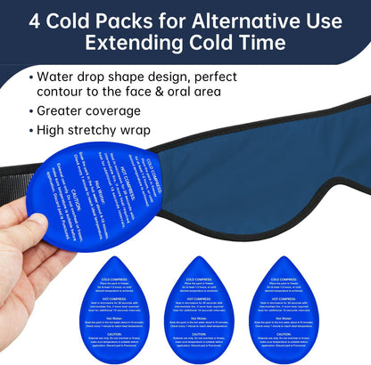 ZNÖCUETÖD 4 Packs Small Gel Ice Packs for Injuries Reusable Compatible with Wisdom Teeth Ice Pack Head Jaw Face Wrap Oral Dental Surgery Recovery