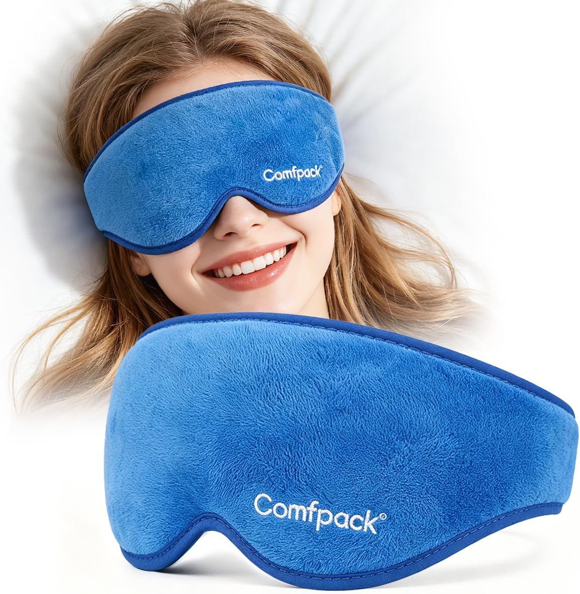 Warm Compress for Eyes - Removable Microwavable Eye Mask with Moist Heat for Dry Eyes, Blepharitis & MGD, Chalazion, Remove Styes, Sinus Relief, Eye Heating Pad, Gift for Women Men