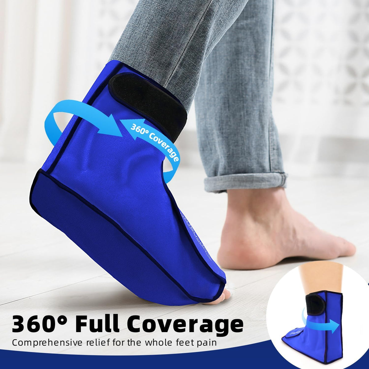 Ankle Ice Pack Wrap for Foot Heel Pain Relief and Swelling Large Reusable Gel Ice Cold Packs for Achilles Tendonitis Plantar Fasciitis Sprained Ankles Swollen Feet Surgery Recovery(Hot Pink)