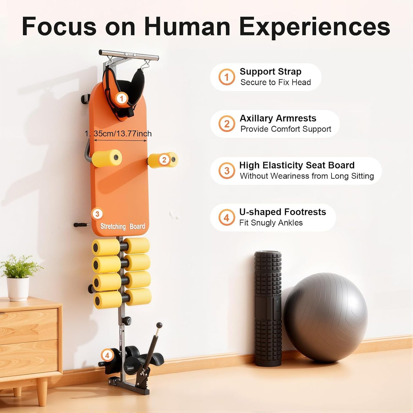 Training Bench, Back Stretch Bench Neck Stretcher Back and Neck Decompression Inline Back Stretcher Work Out Bench for Tension Relief for Home, Office, Gym 286.6 Lbs Weight Capacity