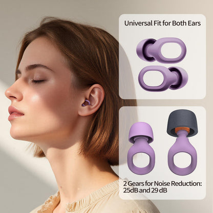 Ear Plugs for Sleeping, 25-29dB Soft Silicone Ear Plugs for Side Sleepers | Silicone Ear Plugs for Sleeping,Reusable Ear plugs with 16 Soft Tips,Noise Cancelling Sleep Earplugs for Snoring