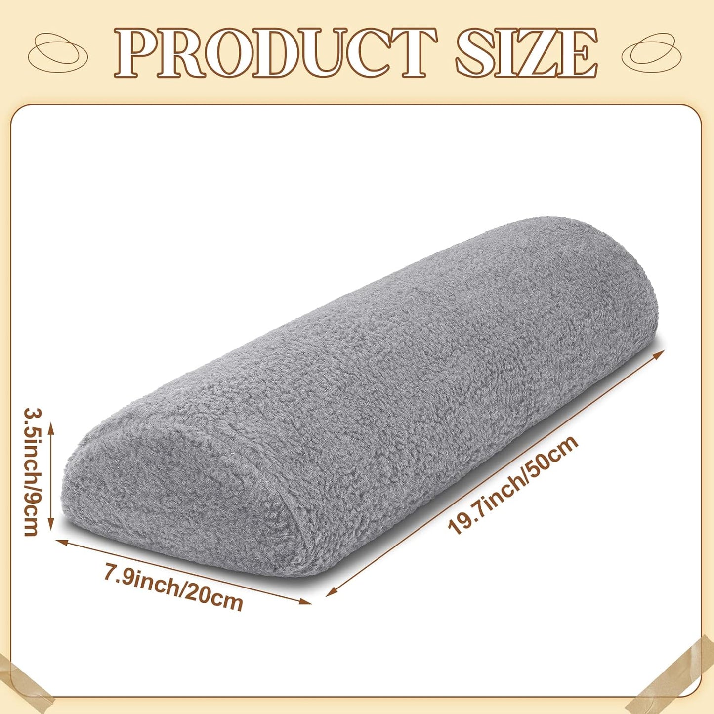 Sintuff Recliner Leg Rest Cushion Sofa Footrest Pillow with Cover Half Moon Bolster Pillow Under Knee Pillow for Sleeping On Back Alleviating Pain, 19.7 x 8 x 3.5 Inch (Coffee)