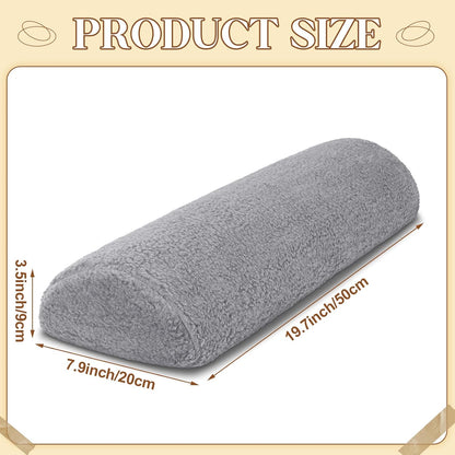 Sintuff Recliner Leg Rest Cushion Sofa Footrest Pillow with Cover Half Moon Bolster Pillow Under Knee Pillow for Sleeping On Back Alleviating Pain, 19.7 x 8 x 3.5 Inch (Coffee)