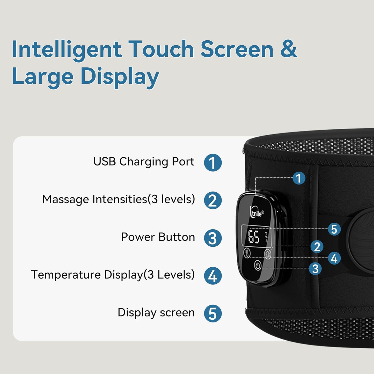 Cordless Portable Heating Pad with Massager for Back Pain Relief,5000mAh Rechargeable Lower Back Massager with 3 Heat 3 Vibration,Wireless Heating Pad for Cramps,Back Support Heat Massage Belt