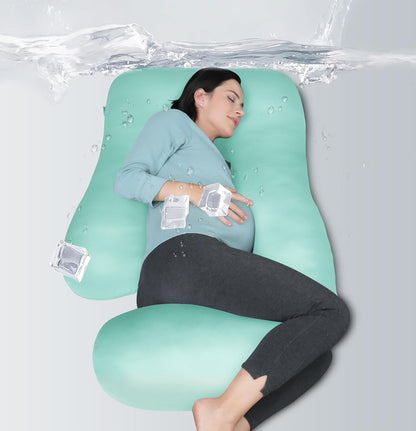 MOON PARK Pregnancy Pillows for Sleeping - 57 Inch U Shaped Full Body Maternity Pillow with Removable Cover - Support for Back, Legs, Belly, Hips - Pregnancy Pillow for Women - Grey