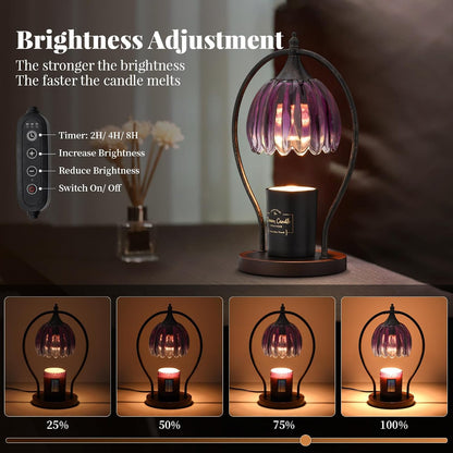 GOODBUY Candle Warmer Lamp with Timer Dimmable: Electric Candle Warmer Birthday Gifts for Women Mom - Candle Lamp Warmer House Warming Gifts New Home Decor - Wax Warmer for Jar Candles with 2 Bulbs
