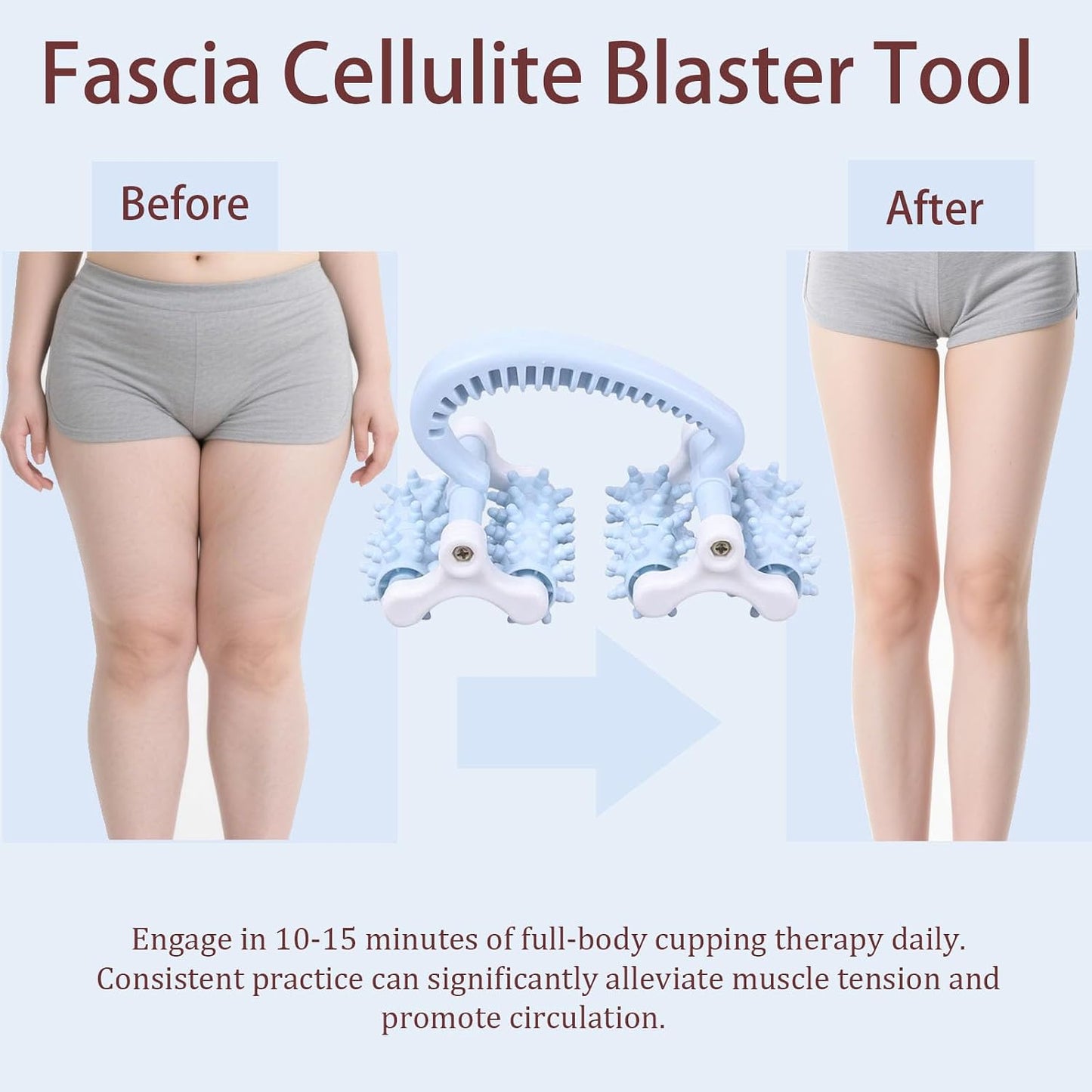 Cellulite Massage Tool,Anti Fascia Release Muscle Cellulite Roller | Lymphatic DrainageMassager Tools for Trigger Point Deep Tissue for Legs/Thighs/Butt/ Back (Blue)