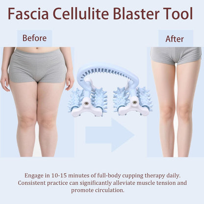Cellulite Massage Tool,Anti Fascia Release Muscle Cellulite Roller | Lymphatic DrainageMassager Tools for Trigger Point Deep Tissue for Legs/Thighs/Butt/ Back (Blue)