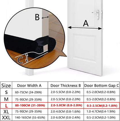 BKSAI Door Draft Stopper for Doors 29-35" No Adhesive Draft Stopper for Bottom of Door Draught Excluder Under Door Wind Blocker Reduce Noise Draught Excluder Sweep Sound Proof(Black) | No Adhesive, For Bottom of Door, Wind Blocker, Reduce Noise, Sound