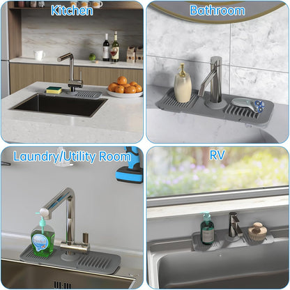 NiHome Silicone Faucet Splash Guard, Kitchen Sink Splash Guard, Sink Protectors for Kitchen Sink, Faucet Mat for RV Bathroom Laundry Room Kitchen, Fits Faucets up to 2.5 Inches