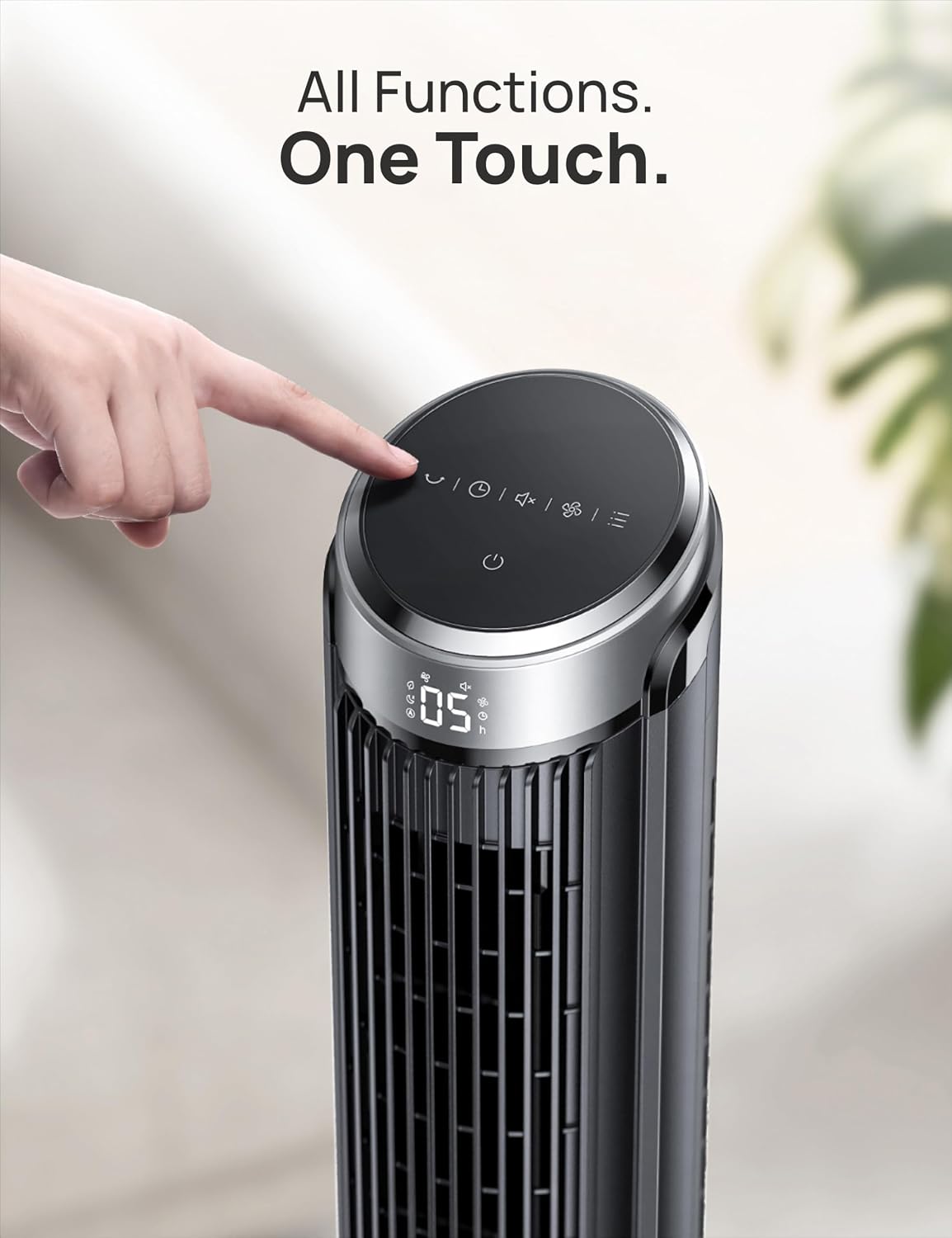 DREO Smart Tower Fan for Bedroom, 90° Oscillating Fan, 26ft/s Wind, 28dB
