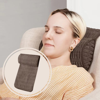 WdFour Headrest Memory Pillow, Support Cushions for Neck, Back or Foot for Sofas, Recliners, Office Chairs, Massage Chairs for Neck Pain Relief and Cervical Support(Khaki, 13" Wx2.7 D).