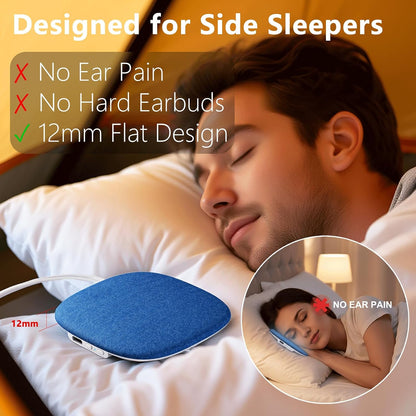 Pillow Speaker, Under Pillow Mellow Sleep Speakers Bluetooth White Noise Machine for Sleeping Side Sleepers, Flat Sleeper with Smart APP Built-in Sleep Music, Gifts for Adults Teens (Blue)