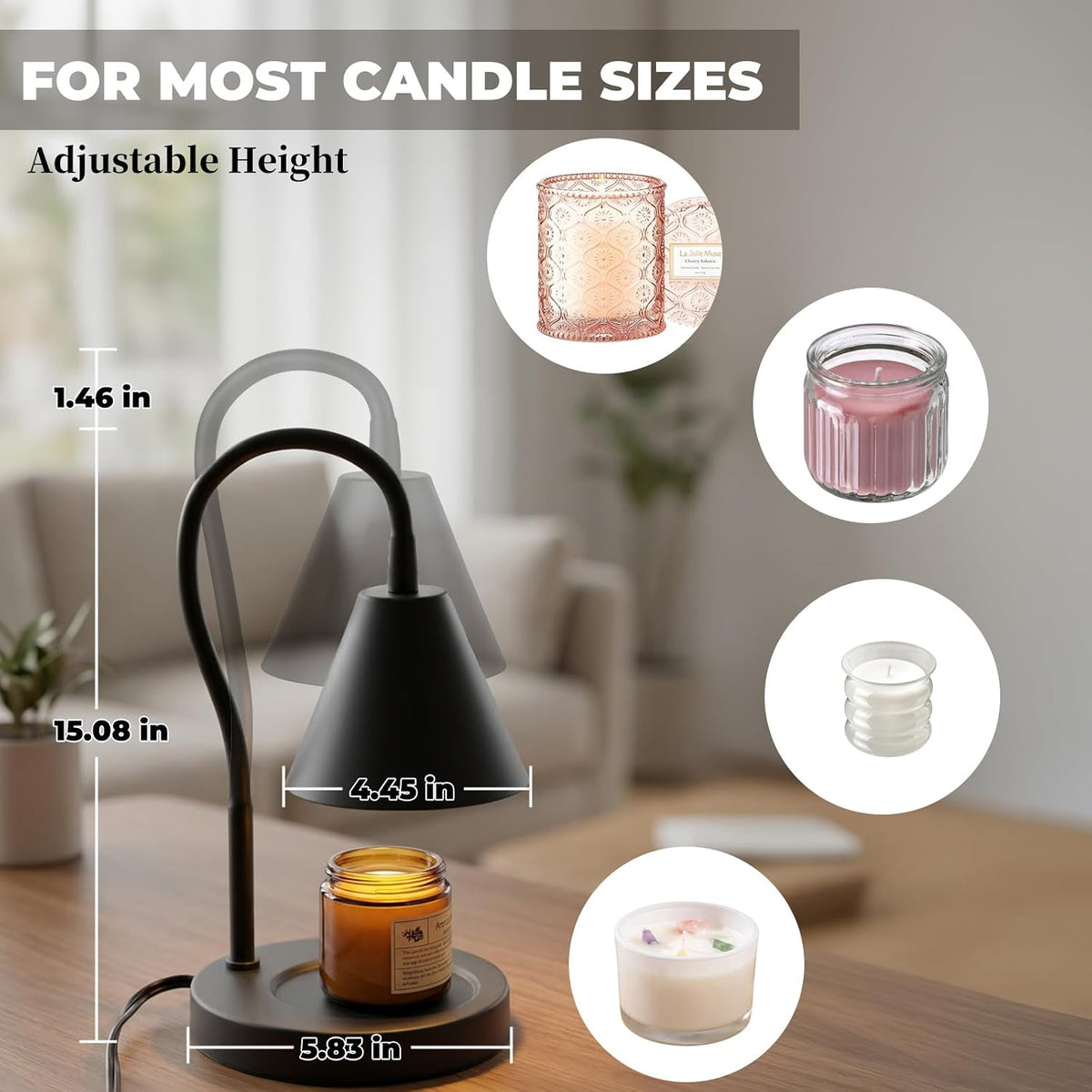 LALISU Candle Warmer Lamp with Timer Electric Candles Light Birthday Gifts