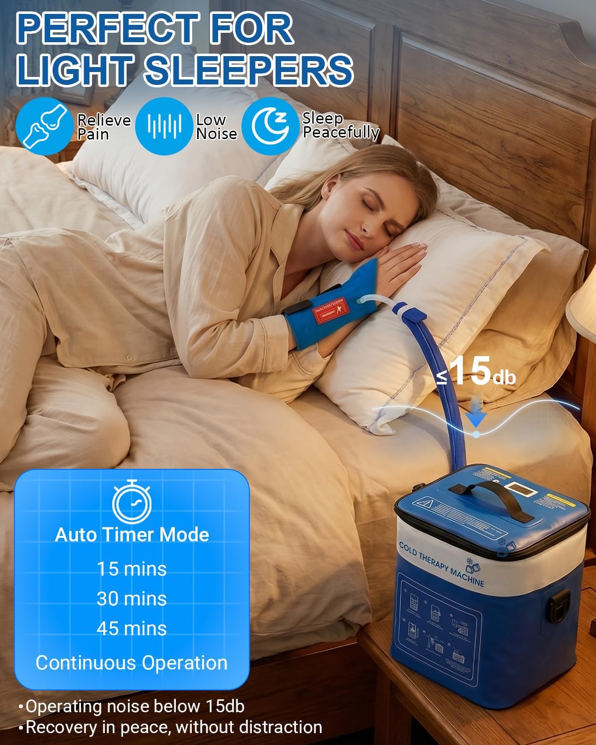 JOBYNA Leakproof Cold Therapy Knee Pad – Compatible Exclusively Ice Therapy Machine, Continuous Circulating Ice Knee Wrap for Post-Surgery Recovery, ACL, Meniscus Tear – No Gel Replacement Pad