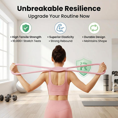 Resistance Bands, Figure 8 Resistance Bands for Women Men, 8 Shaped Resistance Rubber Band for Arms, Back, Shoulder Stretch with Handles, Not Break, Portable
