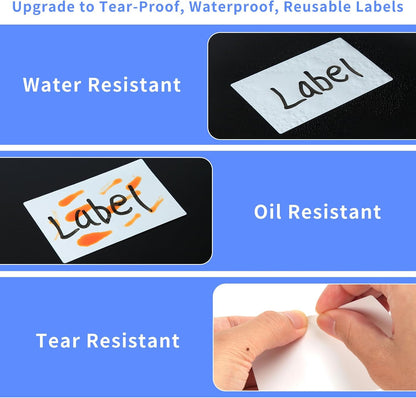 250pcs 3.5 x 2.25 Inch Blank Name Tag Stickers Removable Freezer Labels | Easy Peel Off, Tear Resistant, No Residue, Write On Moving Labels for Classroom Storage Bins Jars Food Containers Box