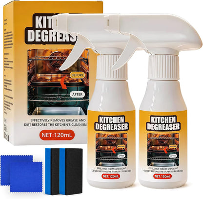 Kitchen Degreaser Spray 120ml, All Purpose Heavy Duty Grease Remover Cleaner for Oven, Stovetop, Microwave & Range Hood, Foam Cleaner for Kitchen Surfaces.(1pc)