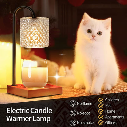 Candle Warmer Lamp with Timer Dimmer, Birthday Gifts for Women Mom, House Warming Gifts, Elegant New Home Decor, Wax Warmer for Jar Candles, Heater Lamp for Scented Wax, Amber Glass
