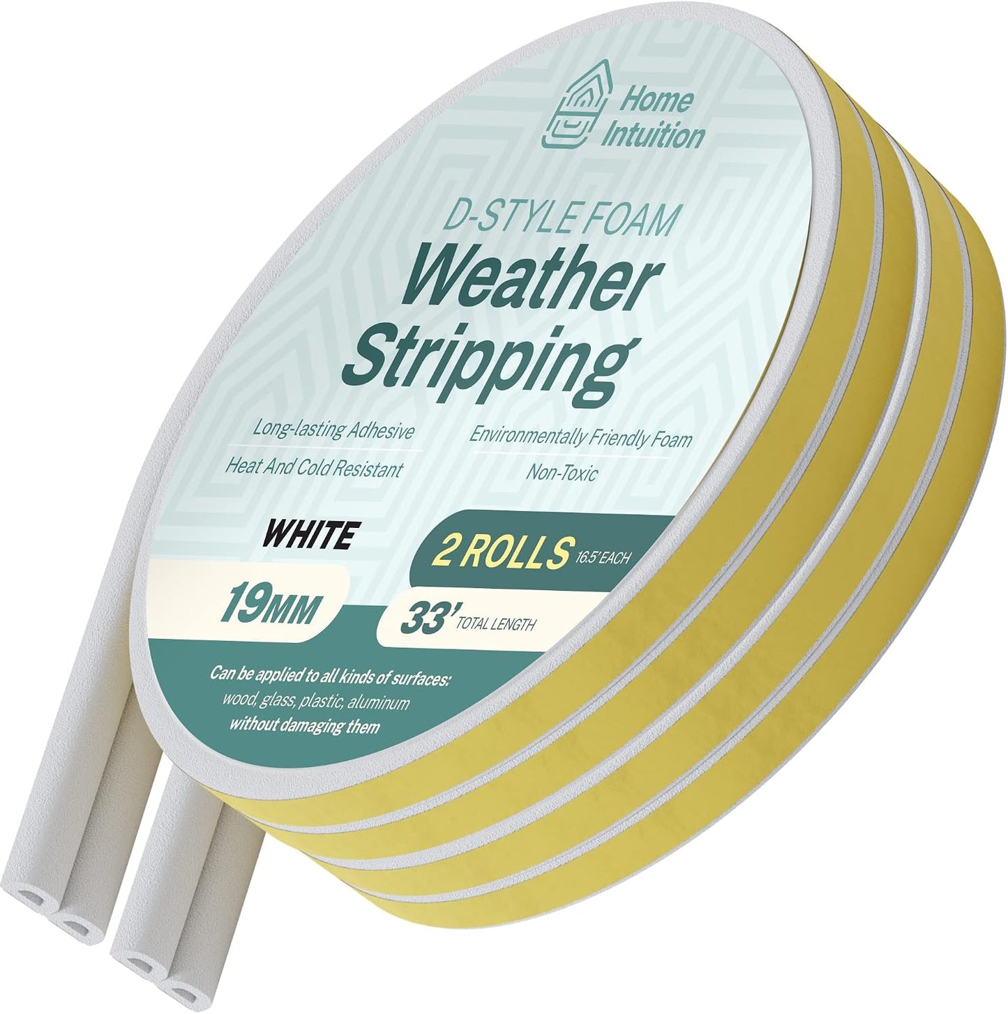 66 Feet Self Stick Foam Weather Stripping Door Window Seal Draft Stopper Insulation Tape for Windows and Doors Soundproof Weatherstripping Gap Blocker
