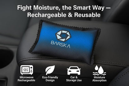BARSKA Rechargeable Desiccant Dehumidifier - Safe Moisture Absorber for Home Closets, Gun Safes, Basement, Garage, Cars, Microwaveable - Portable Blue Dehumidifying Solution